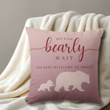 Rustik Woodland Bear Baby Shower Rosa Dekorativ ku