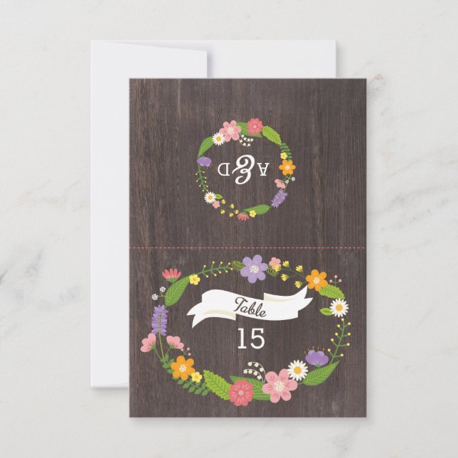 Rustik Woodland Bohemian Blommigt Utandning Bröllo (Framsida)