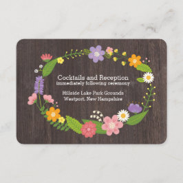 Rustik Woodland Bohemian Blommigt Utandning Bröllo Tilläggskort