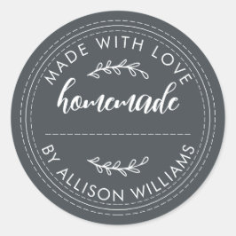 Rustika Bakverk Hemmagjord Jam Burk Off-Svart Runt Klistermärke