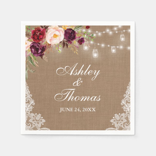 Rustika Belysning Ljusstakar med Slöjdlärft och Bl Pappersservett (Framsidan)