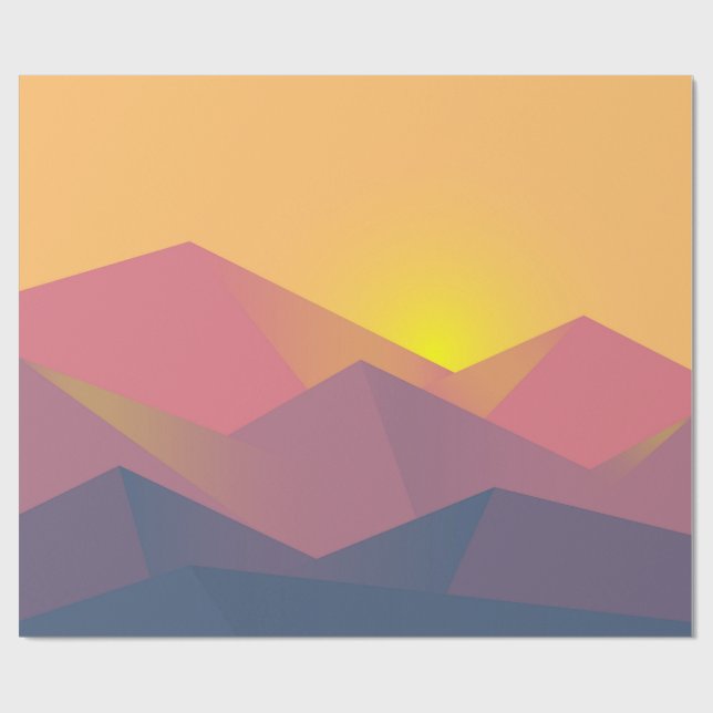 Rustika Berg Geometrisk Minimalist Presentpapper (Platt)