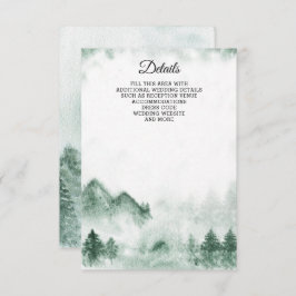Rustika Berg Med Vattenfärg Tall Vinterbröllop Tilläggskort