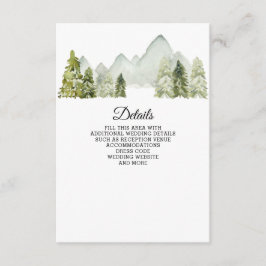 Rustika Berg Pine Vinterbröllop i akvarell Tilläggskort