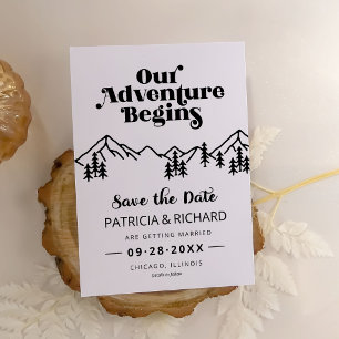 Rustika bergs utomhusbröllop Save The Date
