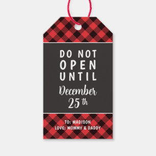 Rustika Betalat Öppnar inte förrän jul Presentetikett