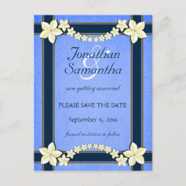 Rustika Blå Bröllop Spara Datum Annonser Meddelande Vykort