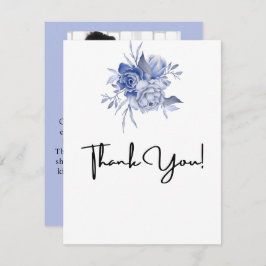 rustika blå rosor och andra blommor tack kort