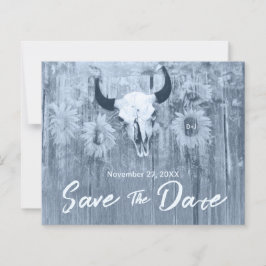 Rustika Blå Solrosar Tjur Skalle Budget