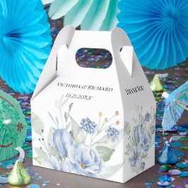 Rustika Blå Vattenfärgblommor & Löv Presentaskar