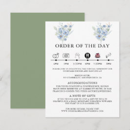 rustika blå vattenskruksblommor & blad tilläggskort