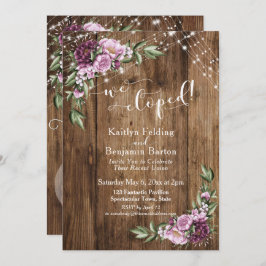 Rustika Blommiga Ljusslingor Vi Giftermålssattes M Inbjudningar