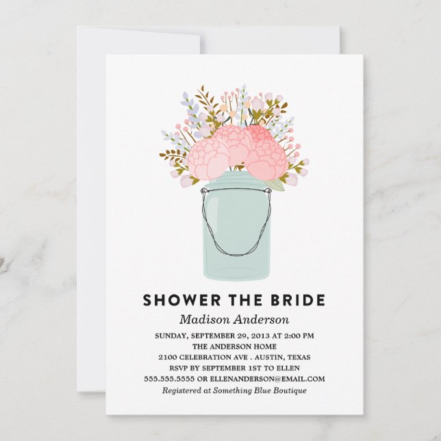 RUSTIKA BLOMMOR  | BRöllopsfest INVITATION Inbjudningar (Framsida)