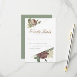 Rustika Blommor Burgunder Marsala Rosa Rosor Moder OSA Kort