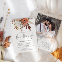 Rustika Blommor i Terrakotta QR-kod Bröllop