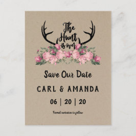 Rustika Blommor Kraft Jakt är över Spara datumet Meddelande Vykort