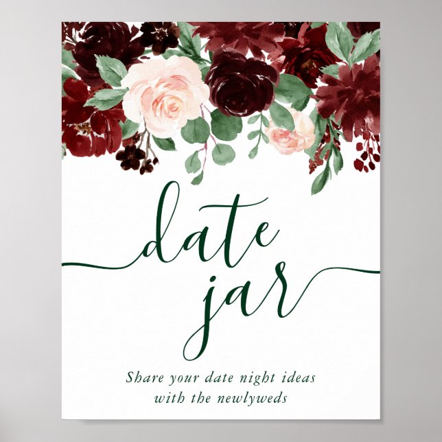 Rustika blommor | Terrakotta Marsala Date Night-kr Poster (Framsidan)