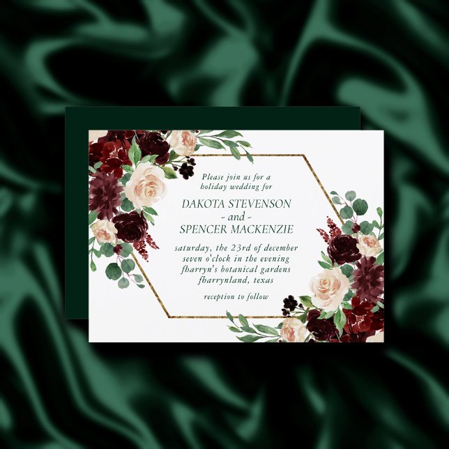 Rustika blommor | Terrakotta- och Marsalröda buket Inbjudningar (Skapare uppladdad)