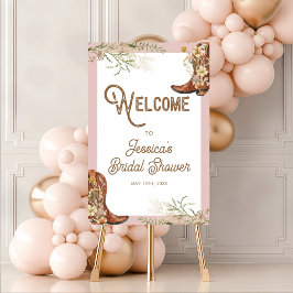 Rustika blomsterstövlar och Brunch Bröllopsdusch Poster