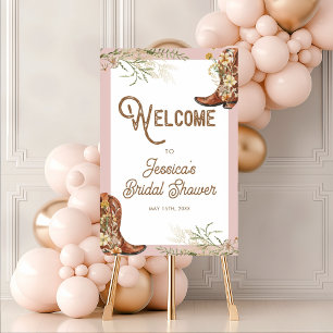 Rustika blomsterstövlar och brunch bröllopsdusch poster