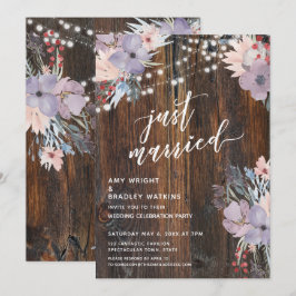 Rustika Boho Blommor & Ljus Nyss Gifta Inbjudningar