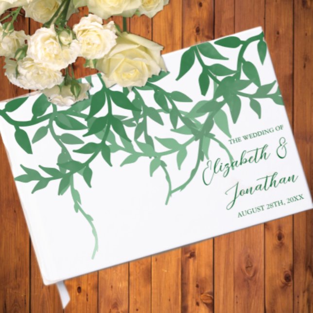 Rustika Botaniska Blad Bröllop Gästböcker (Skapare uppladdad)