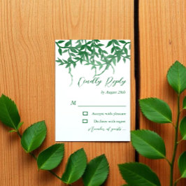 Rustika Botaniska Blad Bröllop OSA Kort