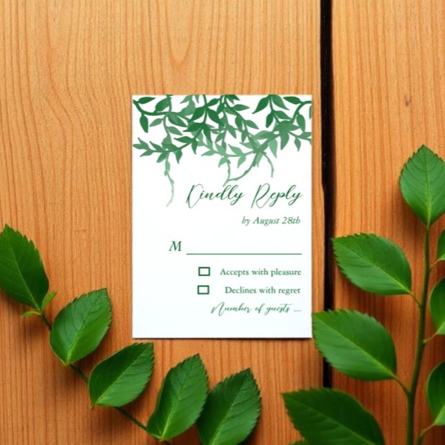 Rustika Botaniska Blad Bröllop OSA Kort (Skapare uppladdad)