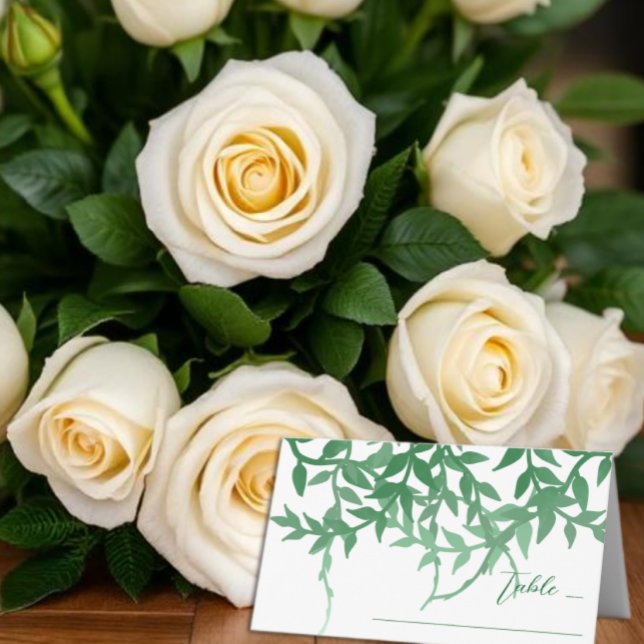 Rustika Botaniska Blad Bröllop Placeringskort (Skapare uppladdad)