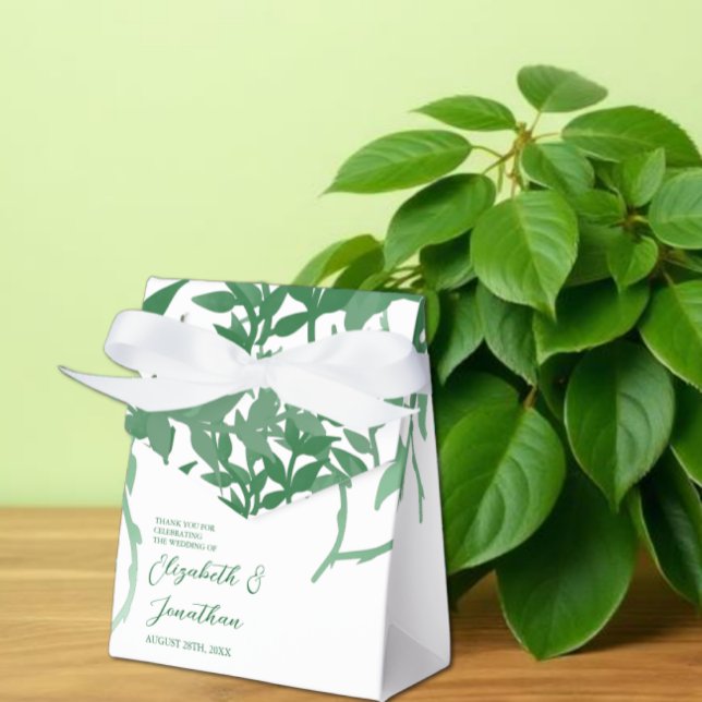 Rustika Botaniska Blad Bröllop Presentaskar (Skapare uppladdad)