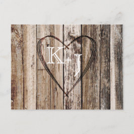 Rustika Brädor Hjärtgravyr Spara Datum Meddelande Vykort