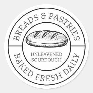 Rustika bröd och bakverk Sourdough Bröd Design Runt Klistermärke