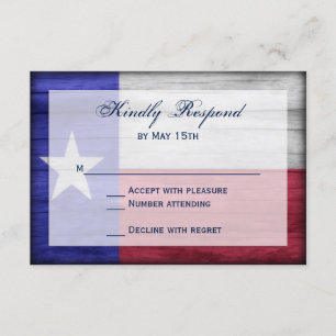 Rustika Bröllop RSVP-kort med Texasflagga OSA Kort
