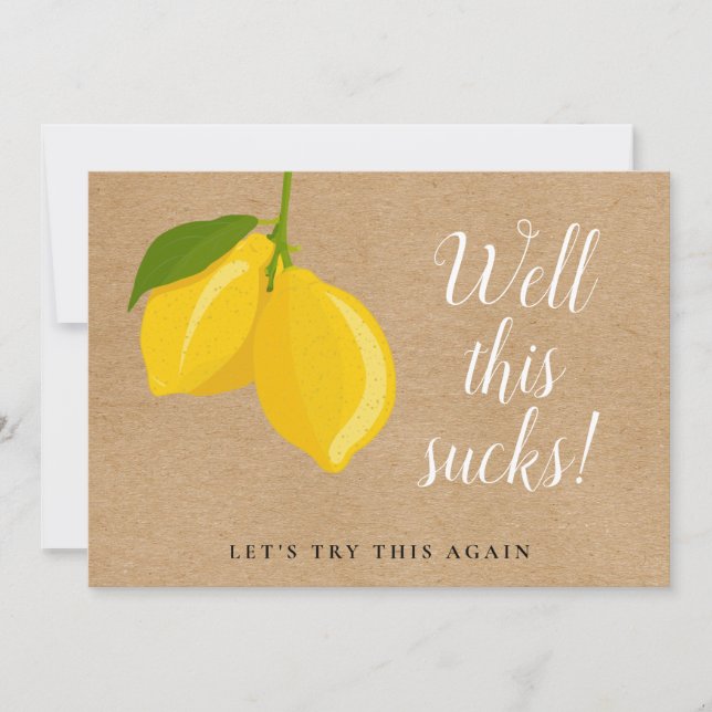 Rustika Bröllopsdusch Ändra Datum Citroner Inbjudningar (Framsida)