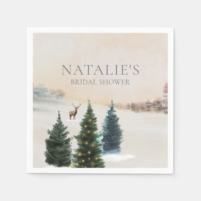 Rustika Bröllopsdusch servetter av papper för Vint (Framsidan)