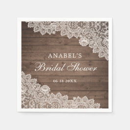 Rustika Bröllopsduschar med personlig träsnide och Pappersservett