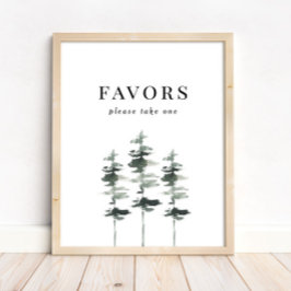 Rustika Bröllopsduschfavorarer i Skogsmiljö Poster