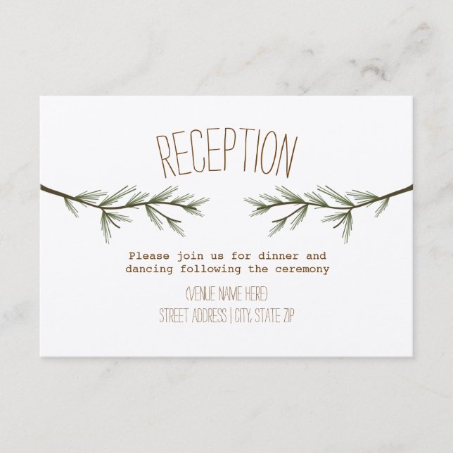 Rustika Bröllopsfirande med Ständigt Gröna Grenar Tilläggskort (Framsida)