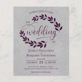 Rustika Bröllopsinbjudan med Svarta Vinbärsblad på
