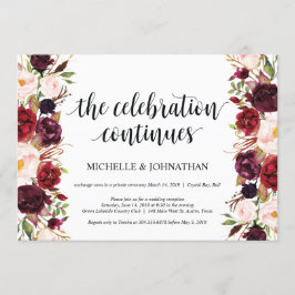 Rustika bröllopsinbjudningar med burgunderfärgade  inbjudningar