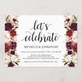 Rustika bröllopsinbjudningar med burgundflora för  inbjudningar