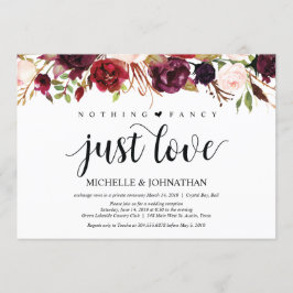 Rustika Bröllopsinbjudningar med Burgundy Blommoti Inbjudningar