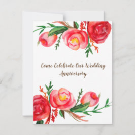 Rustika Bröllopsjubileumsinbjudningar Blommig Kons Inbjudningar