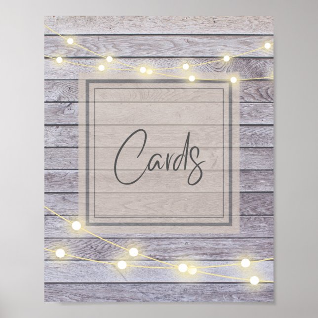 Rustika bröllopskort eller bröllopsfirande kort sk poster (Framsidan)