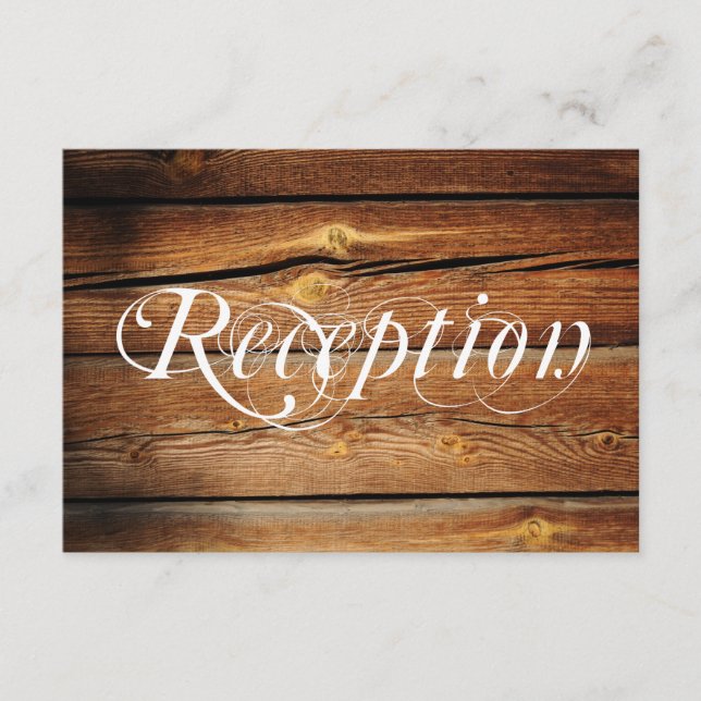 Rustika bröllopskort i trä från lantgårdsmiljö tilläggskort (Framsida)