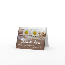 Rustika bröllopskort med tacksamhetsdaisy