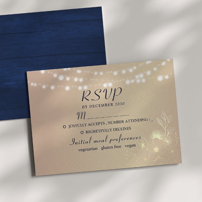 Rustika Bröllopsljus RSVP-kort OSA Kort (Skapare uppladdad)