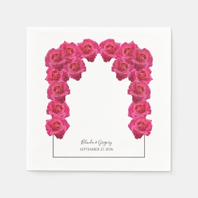 Rustika Bröllopsrosor i Rosa Pappersservett (Framsidan)