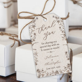 Rustika Bröllopsvildblommor i elegant script Presentetikett