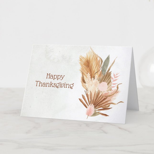 Rustika Bruna Löv Lövverk Blommig Thanksgiving Helgkort (Skapare uppladdad)